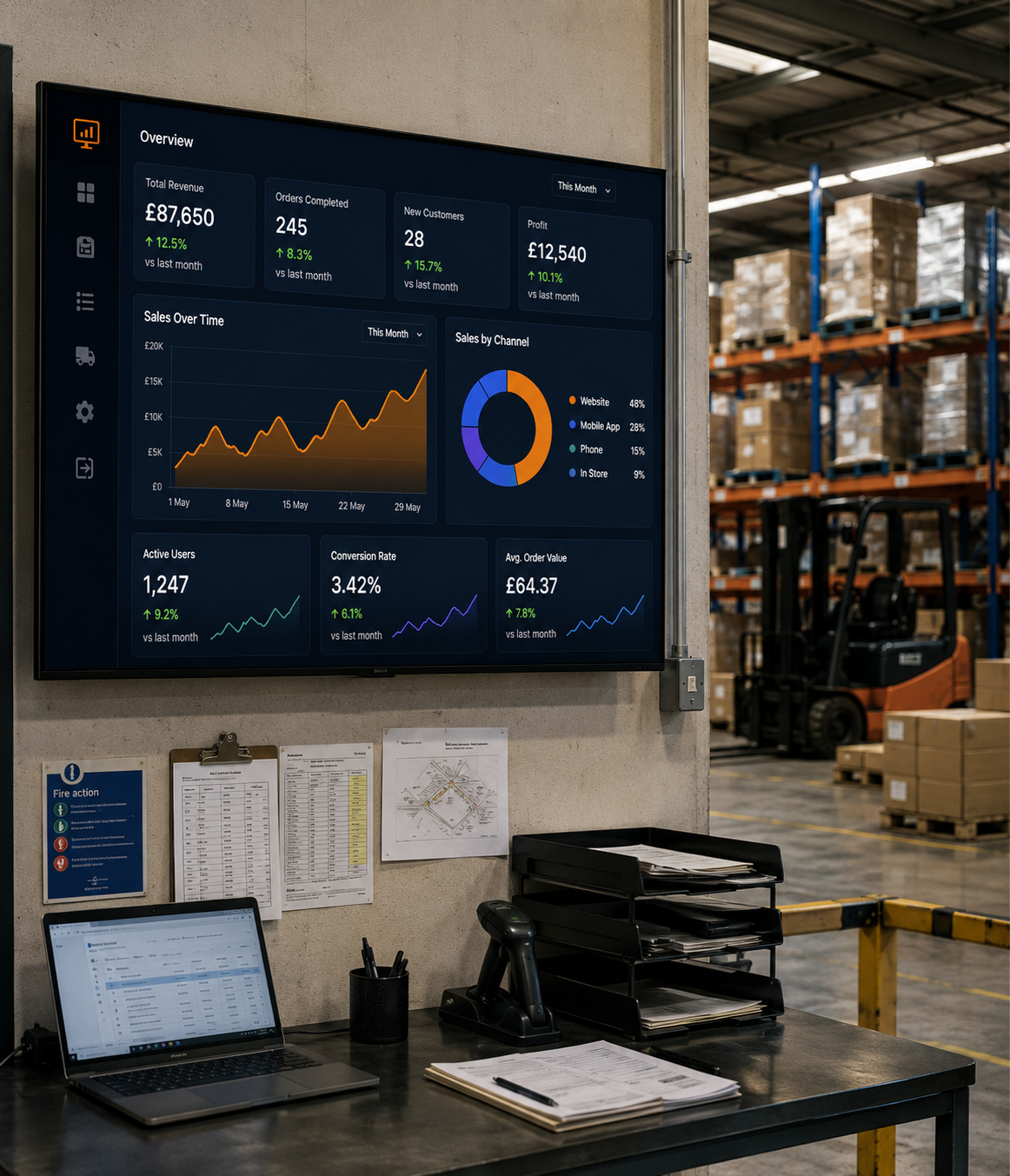 Live business dashboard screenshot